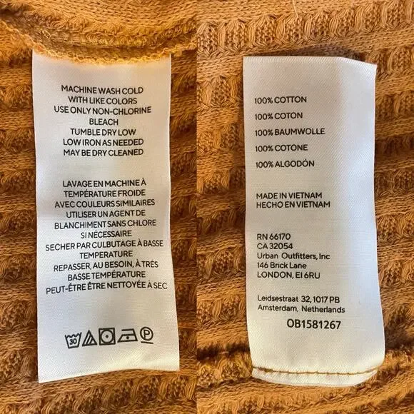 FREE PEOPLE NEW JUICY LONG SLEEVE WAFFLE KNIT OVERSIDED THERMAL CANYON MOON L - Picture 10 of 13